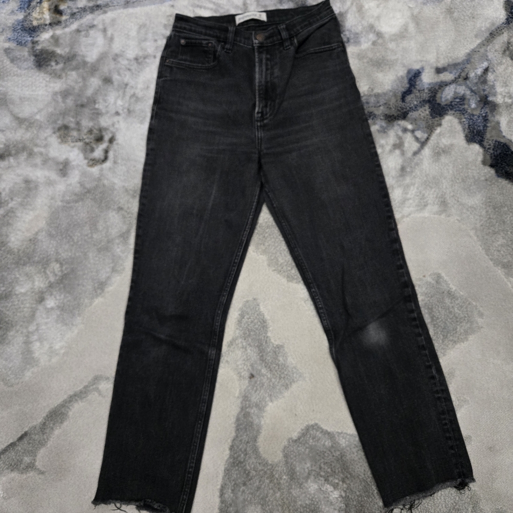 Abercrombie High Rise Ankle Straight Jeans